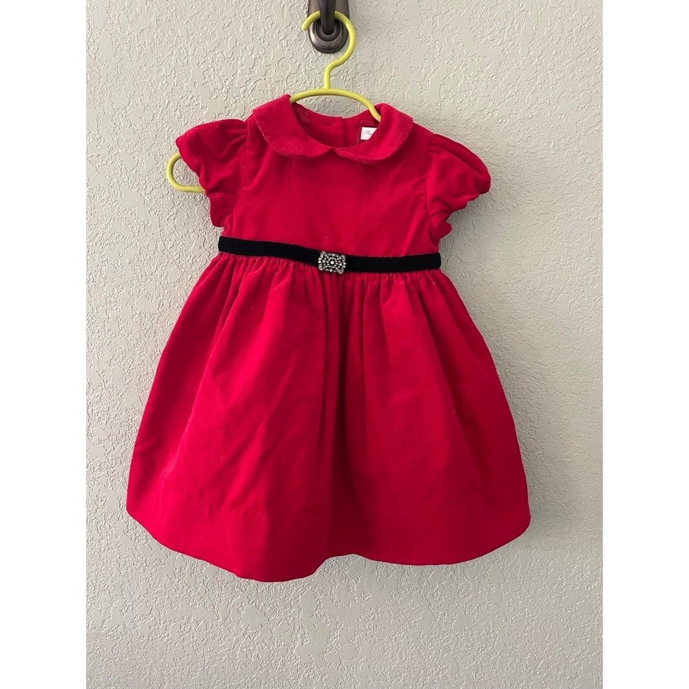 Ralph Lauren Girls 6 Month Red Corduroy Collared Dress